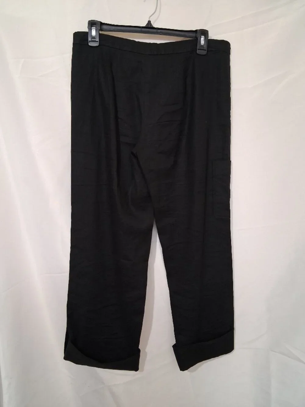 Banana Republic Linen Trousers Womens Sz 2 Vintage Y2k Wide Leg Roll Tab Pants